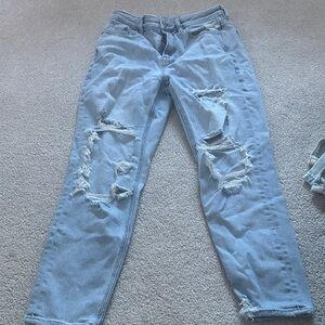 American Eagle Outfitters Light Blue Distressed Boyfriend Jeans